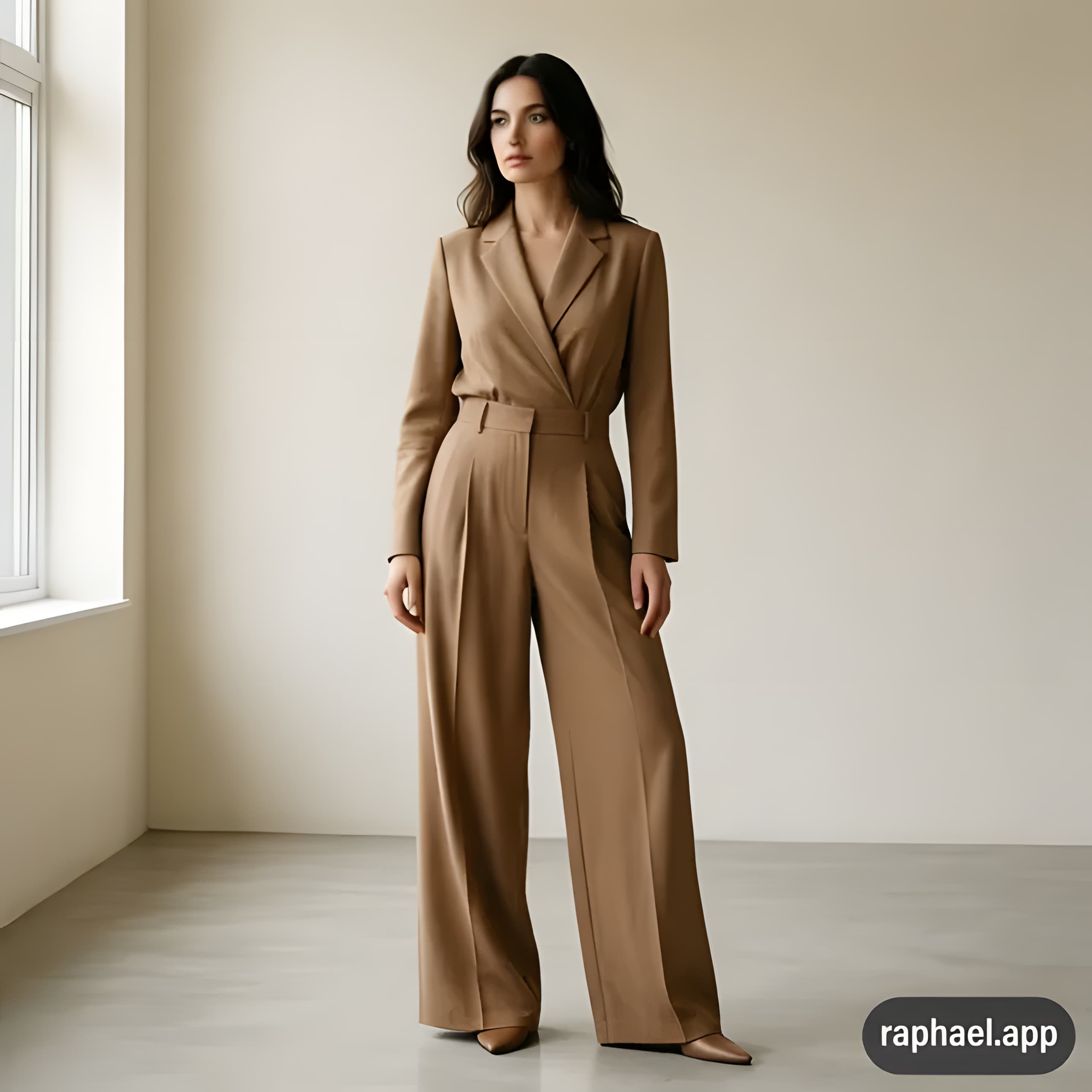 Pantalon Wide — coupe ample taupe