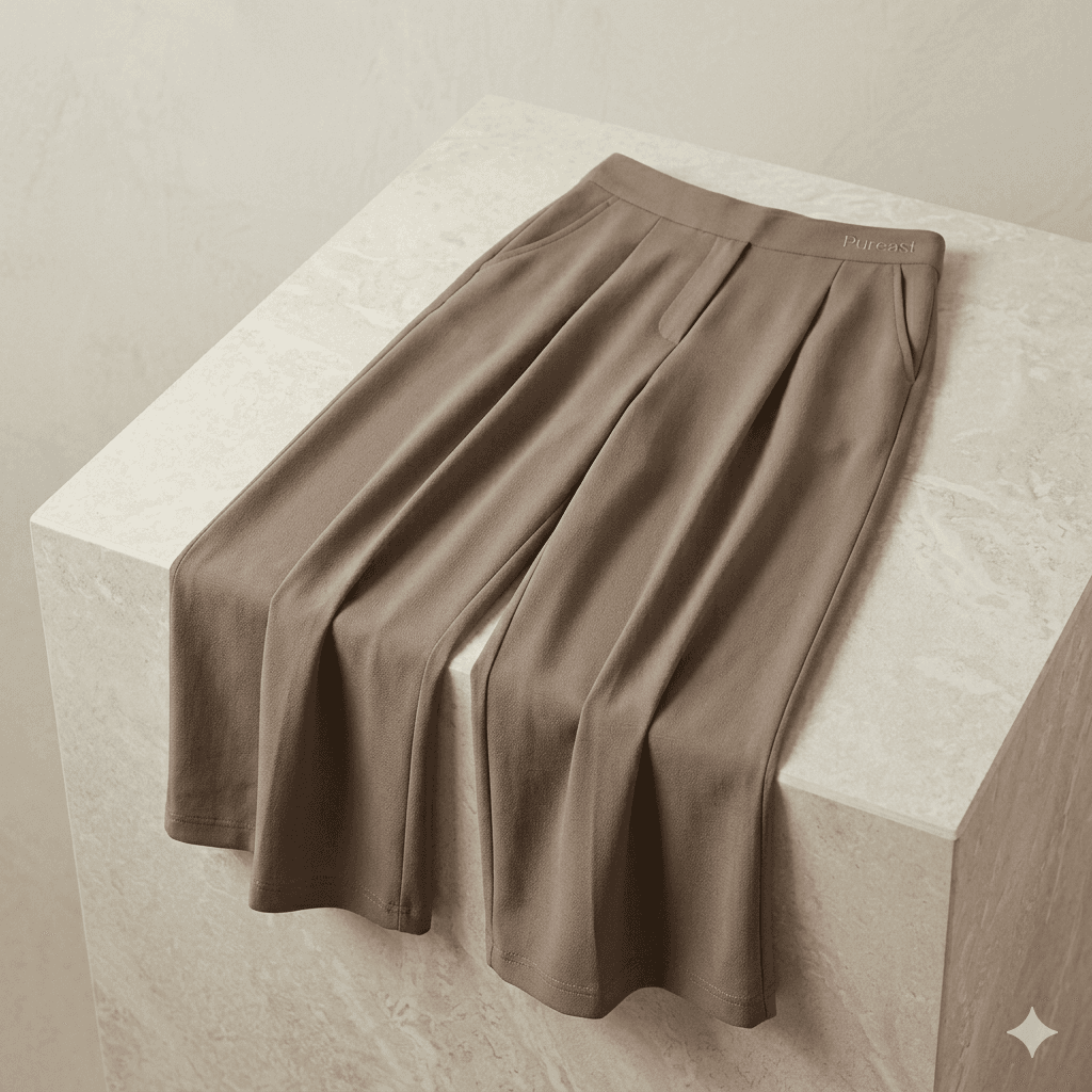 Pantalon Wide — coupe ample taupe